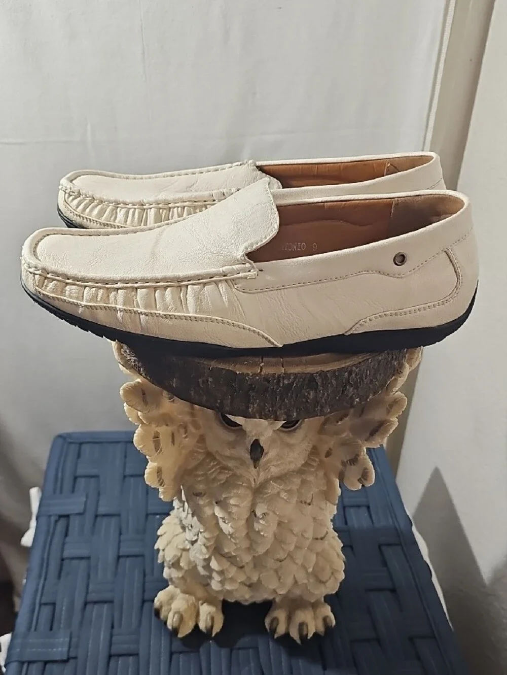 Men’s Cream Slip-On Loafers